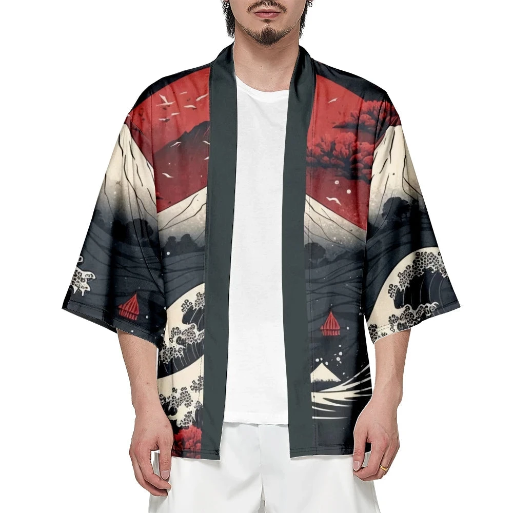 Apparel Japanese-themed Great Wave Off Kanagawa Unisex Kimonos 6 Apparel Japanese-themed Great Wave Off Kanagawa Unisex Kimonos - Image 4
