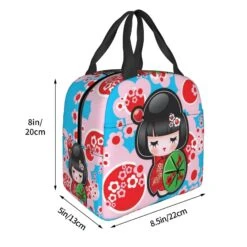 Japanese-themed Keiko Kokeshi Doll Insulated Lunch Bag Collection -Kawaii Store kawaiies plushies plush softtoy japanese themed keiko kokeshi doll insulated lunch bag collection bag 984775