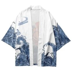 Apparel Japanese-themed Koi Fish Sun Wave Unisex Kimono -Kawaii Store kawaiies plushies plush softtoy japanese themed koi fish sun wave unisex kimono new kimono 580980