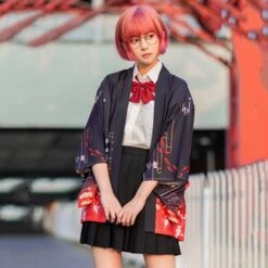 Apparel Japanese-themed Koi Of Torii Gate Women's Kimono -Kawaii Store kawaiies plushies plush softtoy japanese themed koi of torii gate womens kimono kimono 327849