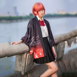 Apparel Japanese-themed Koi Of Torii Gate Women's Kimono -Kawaii Store kawaiies plushies plush softtoy japanese themed koi of torii gate womens kimono kimono 425192