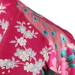 Apparel Japanese-themed Peacock Floral Women's Yukata Kimono Robe Cardigan With Belt -Kawaii Store kawaiies plushies plush softtoy japanese themed peacock floral womens yukata kimono robe cardigan with belt apparel 339955