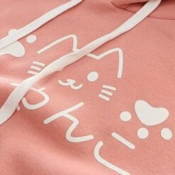 Apparel Japanese-themed Pink Blue Two-Tone Cat Hoodie -Kawaii Store kawaiies plushies plush softtoy japanese themed pink blue two tone cat hoodie hoodies 176206