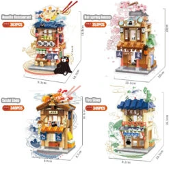 Japanese-themed Ramen Hot Spring Sushi Tea Micro Building Sets -Kawaii Store kawaiies plushies plush softtoy japanese themed ramen hot spring sushi tea micro building sets build it 161951