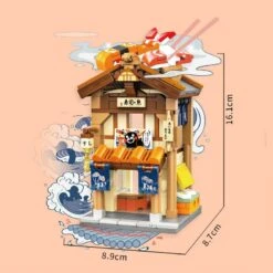 Japanese-themed Ramen Hot Spring Sushi Tea Micro Building Sets -Kawaii Store kawaiies plushies plush softtoy japanese themed ramen hot spring sushi tea micro building sets build it sushi shop with box 407870