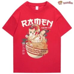 Apparel Japanese-themed Ramen & Kawaii Cat Unisex Tee -Kawaii Store kawaiies plushies plush softtoy japanese themed ramen kawaii cat unisex tee apparel 875704