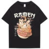 Apparel Japanese-themed Ramen & Kawaii Cat Unisex Tee -Kawaii Store kawaiies plushies plush softtoy japanese themed ramen kawaii cat unisex tee apparel black s 315037