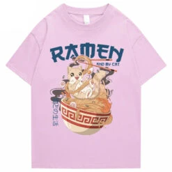 Apparel Japanese-themed Ramen & Kawaii Cat Unisex Tee -Kawaii Store kawaiies plushies plush softtoy japanese themed ramen kawaii cat unisex tee apparel pink s 556491