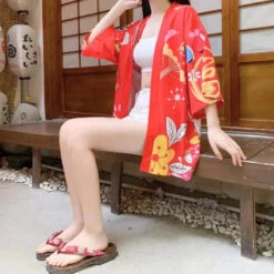 Apparel Japanese-themed Red Black Lucky Cat Kimono -Kawaii Store kawaiies plushies plush softtoy japanese themed red black lucky cat kimono kimono 422268