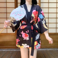 Apparel Japanese-themed Red Black Lucky Cat Kimono -Kawaii Store kawaiies plushies plush softtoy japanese themed red black lucky cat kimono kimono 561559