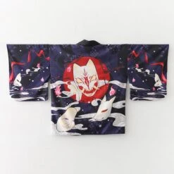 Apparel Japanese-themed Red Navy Samurai Cat Mask Unisex Kimono -Kawaii Store kawaiies plushies plush softtoy japanese themed red navy samurai cat mask unisex kimono kimono 155718