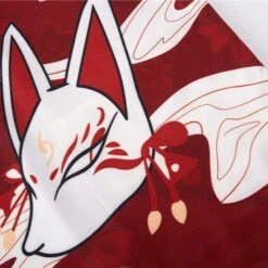 Apparel Japanese-themed Red Navy Samurai Cat Mask Unisex Kimono -Kawaii Store kawaiies plushies plush softtoy japanese themed red navy samurai cat mask unisex kimono kimono 539306