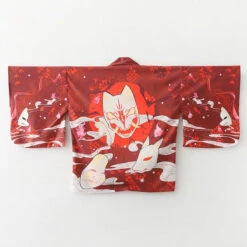 Apparel Japanese-themed Red Navy Samurai Cat Mask Unisex Kimono -Kawaii Store kawaiies plushies plush softtoy japanese themed red navy samurai cat mask unisex kimono kimono 764956