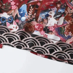 Apparel Japanese-themed Red Shrines Sakura Unisex Kimono -Kawaii Store kawaiies plushies plush softtoy japanese themed red shrines sakura unisex kimono kimono 134658