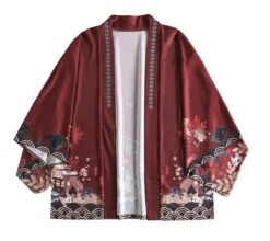 Apparel Japanese-themed Red Shrines Sakura Unisex Kimono -Kawaii Store kawaiies plushies plush softtoy japanese themed red shrines sakura unisex kimono kimono 152477