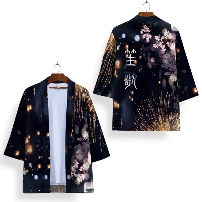 Apparel Japanese-themed Sakura Cherry Blossom Unisex Kimonos 5 Apparel Japanese-themed Sakura Cherry Blossom Unisex Kimonos - Image 3