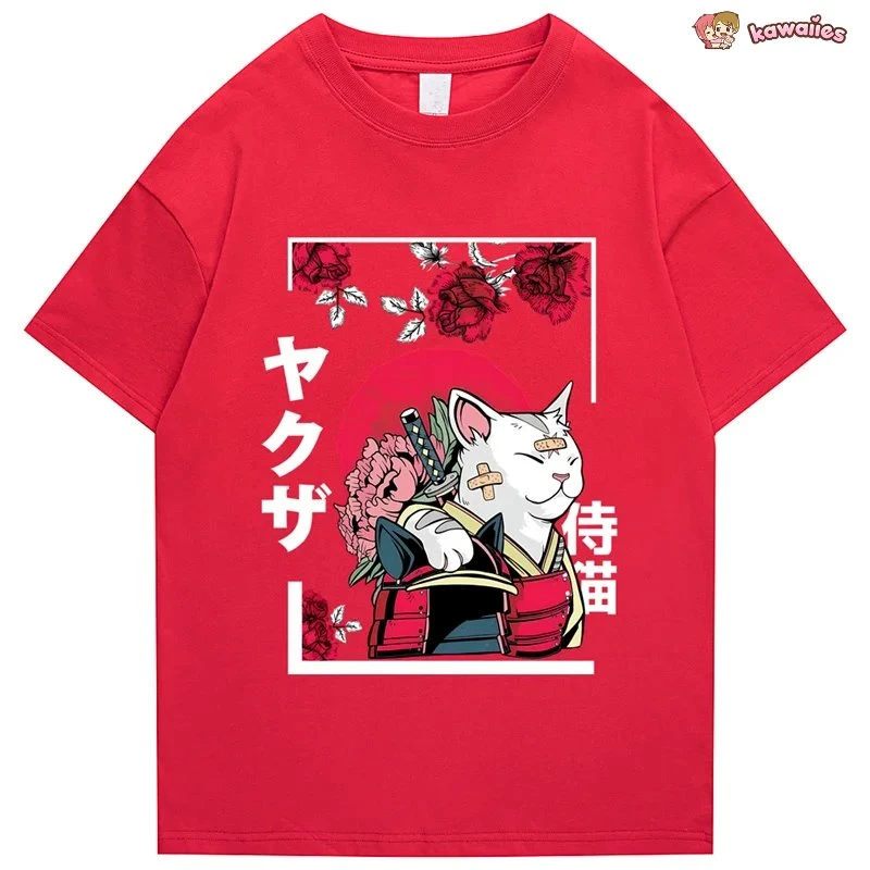 Apparel Japanese-themed Samurai Cat Rose Kanji Unisex Tee 12 Apparel Japanese-themed Samurai Cat Rose Kanji Unisex Tee - Image 10