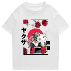 Apparel Japanese-themed Samurai Cat Rose Kanji Unisex Tee 29 Apparel Japanese-themed Samurai Cat Rose Kanji Unisex Tee -Kawaii Store kawaiies plushies plush softtoy japanese themed samurai cat rose kanji unisex tee apparel 503352