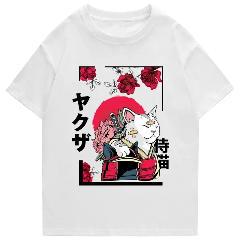 Apparel Japanese-themed Samurai Cat Rose Kanji Unisex Tee 15 Apparel Japanese-themed Samurai Cat Rose Kanji Unisex Tee - Image 13