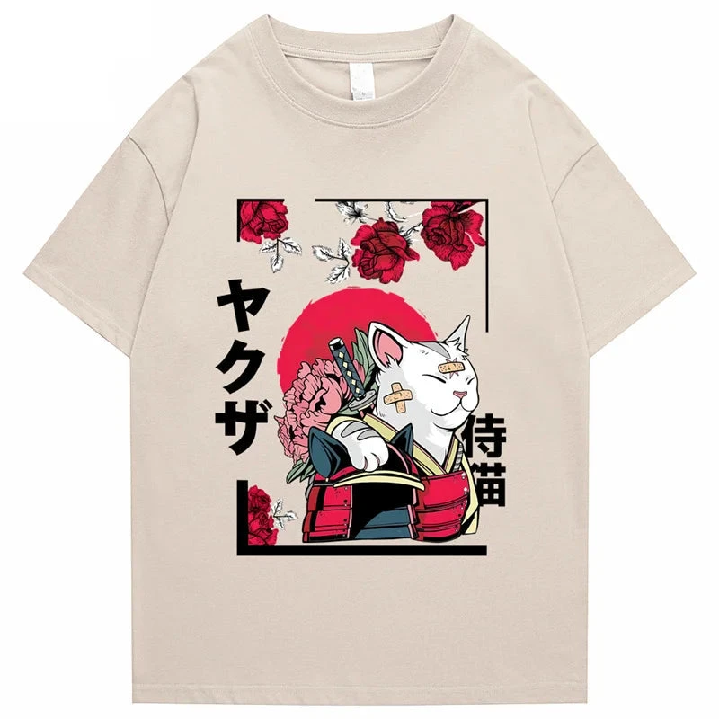 Apparel Japanese-themed Samurai Cat Rose Kanji Unisex Tee 14 Apparel Japanese-themed Samurai Cat Rose Kanji Unisex Tee - Image 12