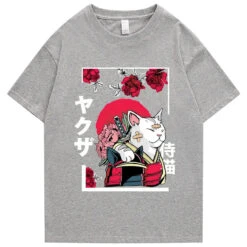 Apparel Japanese-themed Samurai Cat Rose Kanji Unisex Tee 21 Apparel Japanese-themed Samurai Cat Rose Kanji Unisex Tee -Kawaii Store kawaiies plushies plush softtoy japanese themed samurai cat rose kanji unisex tee apparel gray xs 778889