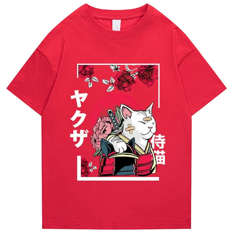 Apparel Japanese-themed Samurai Cat Rose Kanji Unisex Tee 8 Apparel Japanese-themed Samurai Cat Rose Kanji Unisex Tee - Image 6