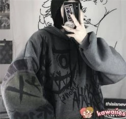 Apparel Japanese-themed Style Kei Clothes Gothic Hoodie -Kawaii Store kawaiies plushies plush softtoy japanese themed style kei clothes gothic hoodie sweatshirt 447443