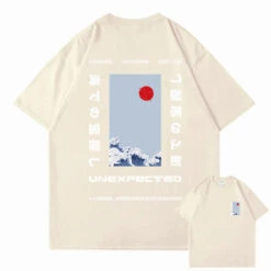 Apparel Japanese-themed Wave Red Sun Kanji Unisex Tee -Kawaii Store kawaiies plushies plush softtoy japanese themed wave red sun kanji unisex tee tops cream s 909980