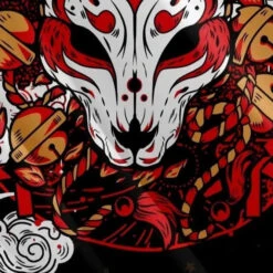 Apparel Japanese-themed White Fox Mask Print Unisex Kimono 14 Apparel Japanese-themed White Fox Mask Print Unisex Kimono -Kawaii Store kawaiies plushies plush softtoy japanese themed white fox mask print unisex kimono kimono 264502