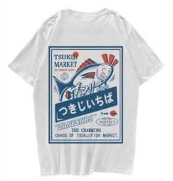 Apparel Japanese Tokyo Tsukiji Fish Market Unisex Tee -Kawaii Store kawaiies plushies plush softtoy japanese tokyo tsukiji fish market unisex tee apparel white 2 s 668919