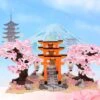 Romantic Japanese Torii Gates Cherry Blossom Trees Building Sets | Special Edition -Kawaii Store kawaiies plushies plush softtoy japanese torii gates sakura trees build it 444771
