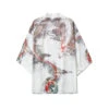 Apparel Japanese White Black Dragon Beast Yukata Cardigan Kimono -Kawaii Store kawaiies plushies plush softtoy japanese white black dragon beast yukata cardigan kimono apparel white m 483173