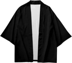 Apparel Japanese White Black Sakura Crane Mountains Mens Two-Piece Kimono Yukata Top & Pants Sets -Kawaii Store kawaiies plushies plush softtoy japanese white black sakura crane mountains mens two piece kimono yukata top pants sets kimono 131488