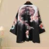 Apparel Japanese White Dragon And Golden Koi Kimono