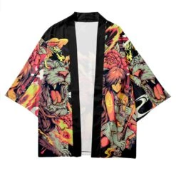 Apparel Japanese-themed Wolf Girl And Dragons Unisex Kimono -Kawaii Store kawaiies plushies plush softtoy japanese wolf girl and dragons unisex kimono apparel 993514