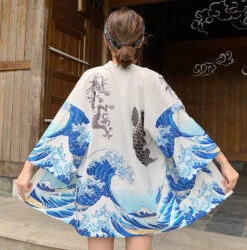 Apparel Japanese-themed Women Kimono Day And Night Koi