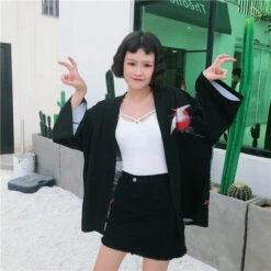 Apparel Japanese-themed Women Kimono Koi And Cranes -Kawaii Store kawaiies plushies plush softtoy japanese women kimono koi and cranes clothing 353748