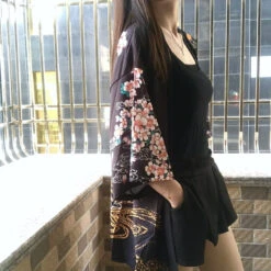 Apparel Japanese-themed Women Kimono Koi And Cranes -Kawaii Store kawaiies plushies plush softtoy japanese women kimono koi and cranes clothing 374584