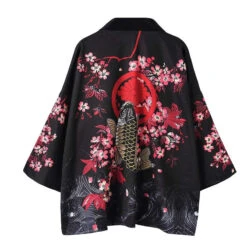 Apparel Japanese-themed Women Kimono Koi And Cranes -Kawaii Store kawaiies plushies plush softtoy japanese women kimono koi and cranes clothing 389724