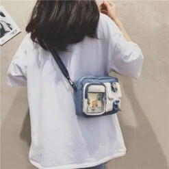 Apparel Japanse Rectangle Small Nylon Crossbody Shoulder Bag -Kawaii Store kawaiies plushies plush softtoy japanse rectangle small nylon crossbody shoulder bag bag 620607