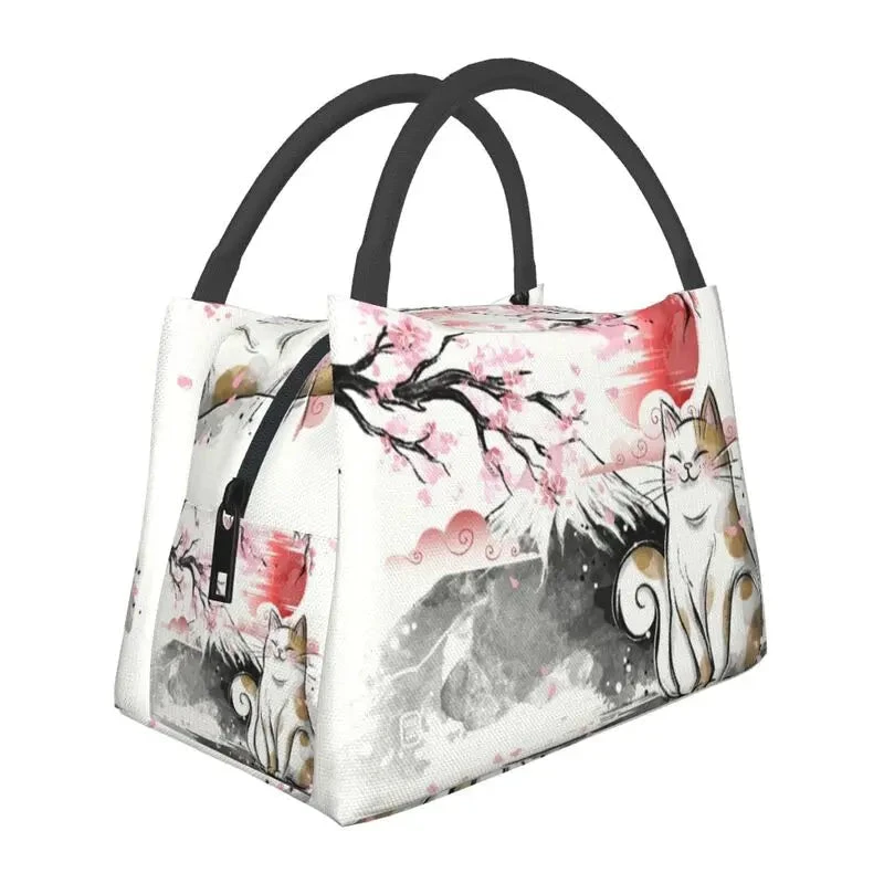 Japense-themed Sakura Mt Fuji Cat Lunch Bag 7 Japense-themed Sakura Mt Fuji Cat Lunch Bag - Image 5
