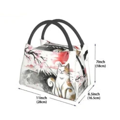 Japense-themed Sakura Mt Fuji Cat Lunch Bag 13 Japense-themed Sakura Mt Fuji Cat Lunch Bag -Kawaii Store kawaiies plushies plush softtoy japense themed sakura mt fuji cat lunch bag bags 846708