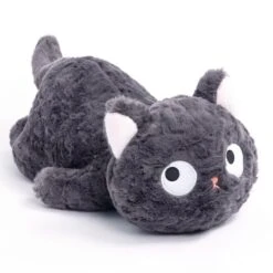 Jiji The Fluffy Black Cat Plushie Laying Down -Kawaii Store kawaiies plushies plush softtoy jiji the fluffy black cat plushie laying down new soft toy 35cm 710987