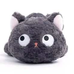 Jiji The Fluffy Black Cat Plushie Laying Down -Kawaii Store kawaiies plushies plush softtoy jiji the fluffy black cat plushie laying down new soft toy 803403