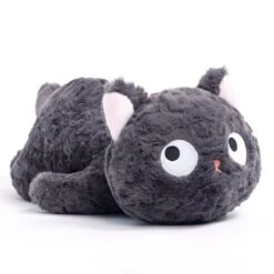 Jiji The Fluffy Black Cat Plushie Laying Down -Kawaii Store kawaiies plushies plush softtoy jiji the fluffy black cat plushie laying down new soft toy 932691