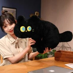 JoJo The Black Cat Plush Pillow -Kawaii Store kawaiies plushies plush softtoy jojo the black cat plush pillow soft toy 264024
