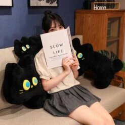 JoJo The Black Cat Plush Pillow -Kawaii Store kawaiies plushies plush softtoy jojo the black cat plush pillow soft toy 346179