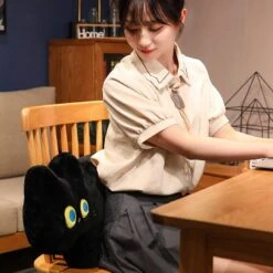 JoJo The Black Cat Plush Pillow -Kawaii Store kawaiies plushies plush softtoy jojo the black cat plush pillow soft toy 429317