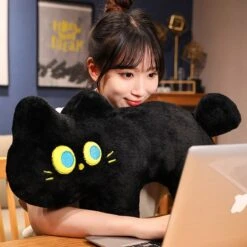 JoJo The Black Cat Plush Pillow -Kawaii Store kawaiies plushies plush softtoy jojo the black cat plush pillow soft toy 560430