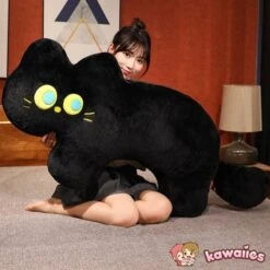 JoJo The Black Cat Plush Pillow -Kawaii Store kawaiies plushies plush softtoy jojo the black cat plush pillow soft toy 676988